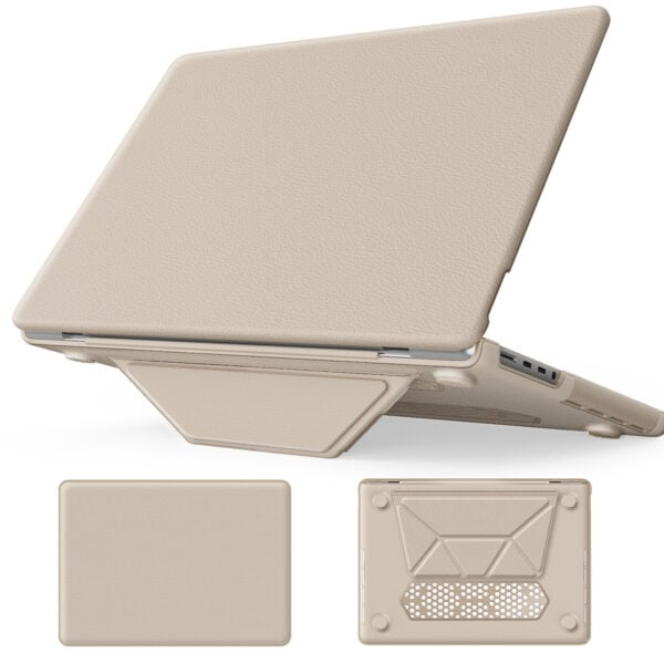 Turtle Shift vegan leer Laptopcover MacBook Pro 14' inch - 2023 / 2021 - A2442 / A2779 / A2918 / A2992 - Beige