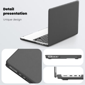 Turtle Shift vegan leer Laptopcover MacBook Pro 14' inch - 2023 / 2021 - A2442 / A2779 / A2918 / A2992 - Grijs - 2