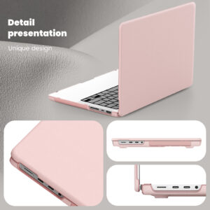 Turtle Shift vegan leer Laptopcover MacBook Pro 14' inch - 2023 / 2021 - A2442 / A2779 / A2918 / A2992 - Roze - 2