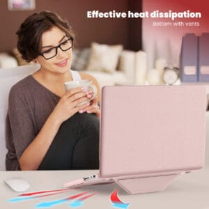 Turtle Shift vegan leer Laptopcover MacBook Pro 14' inch - 2023 / 2021 - A2442 / A2779 / A2918 / A2992 - Roze - 5
