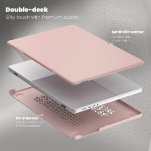 Turtle Shift vegan leer Laptopcover MacBook Pro 16' inch - 2023 / 2021 - A2485 / A2780 / A2991 - Roze - 1