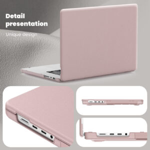 Turtle Shift vegan leer Laptopcover MacBook Pro 16' inch - 2023 / 2021 - A2485 / A2780 / A2991 - Roze - 2
