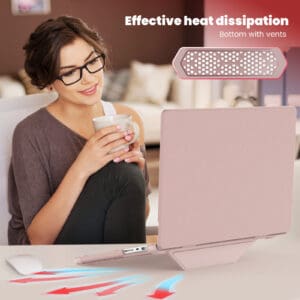 Turtle Shift vegan leer Laptopcover MacBook Pro 16' inch - 2023 / 2021 - A2485 / A2780 / A2991 - Roze - 5