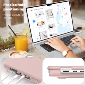 Turtle Shift vegan leer Laptopcover MacBook Pro 16' inch - 2023 / 2021 - A2485 / A2780 / A2991 - Roze - 7