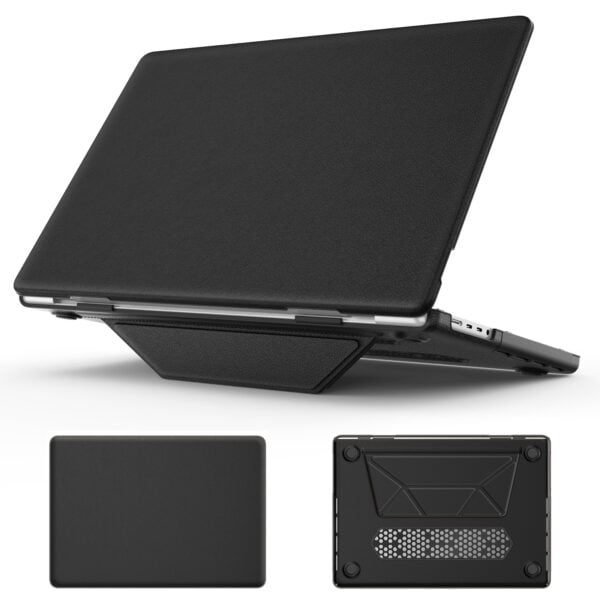 Turtle Shift vegan leer Laptopcover MacBook Pro 16' inch - 2023 / 2021 - A2485 / A2780 / A2991 - Zwart