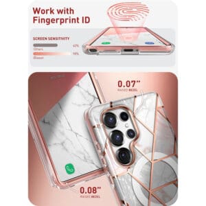 Cosmo 360 hoesje met screenprotector geschikt voor Samsung S25 Ultra - Marmer - 7