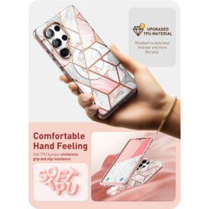 Cosmo 360 hoesje met screenprotector geschikt voor Samsung S25 Ultra - Marmer - 8