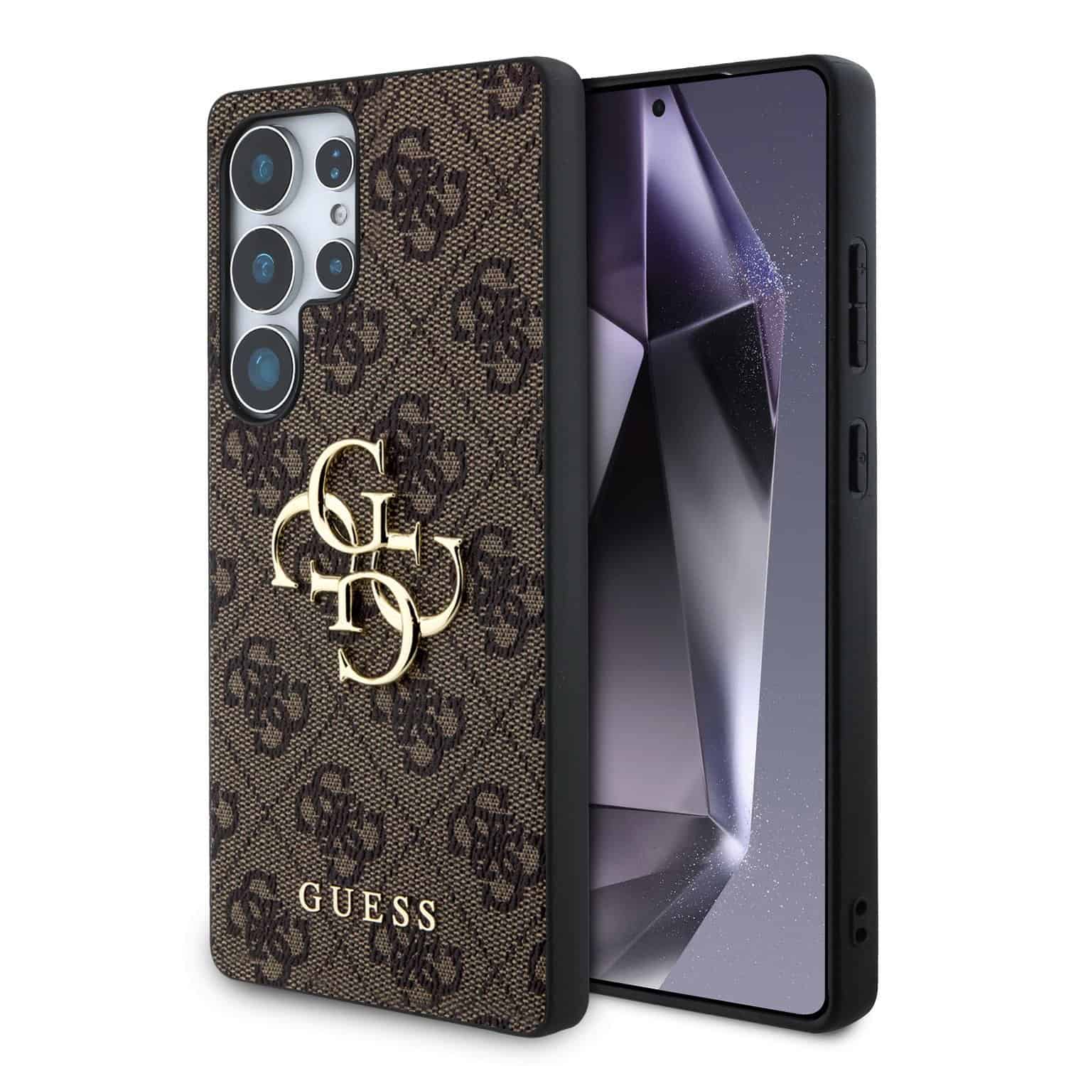 Guess Metal Logo Samsung Galaxy S25 Ultra hoesje - Bruin Main Image