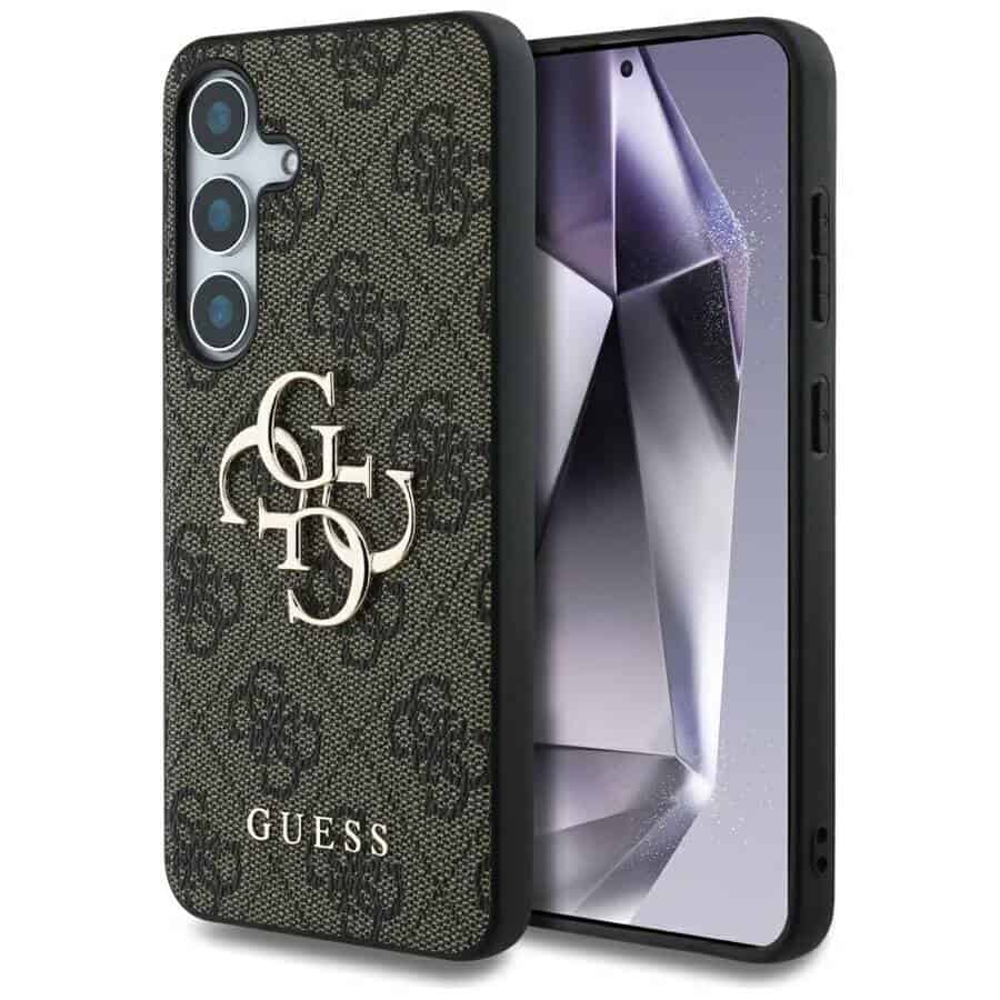 Guess Metal Logo Samsung Galaxy S25 hoesje - Bruin Main Image