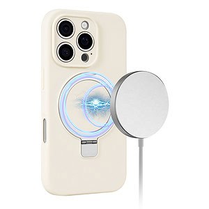Siliconen hoesje iPhone 16 Pro geschikt voor MagSafe - Beige - 3