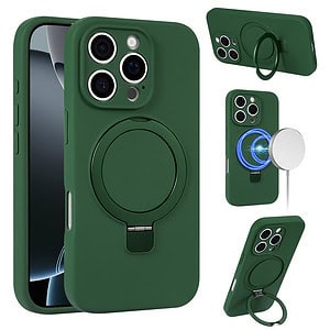Siliconen hoesje iPhone 16 Pro geschikt voor MagSafe - Groen Main Image