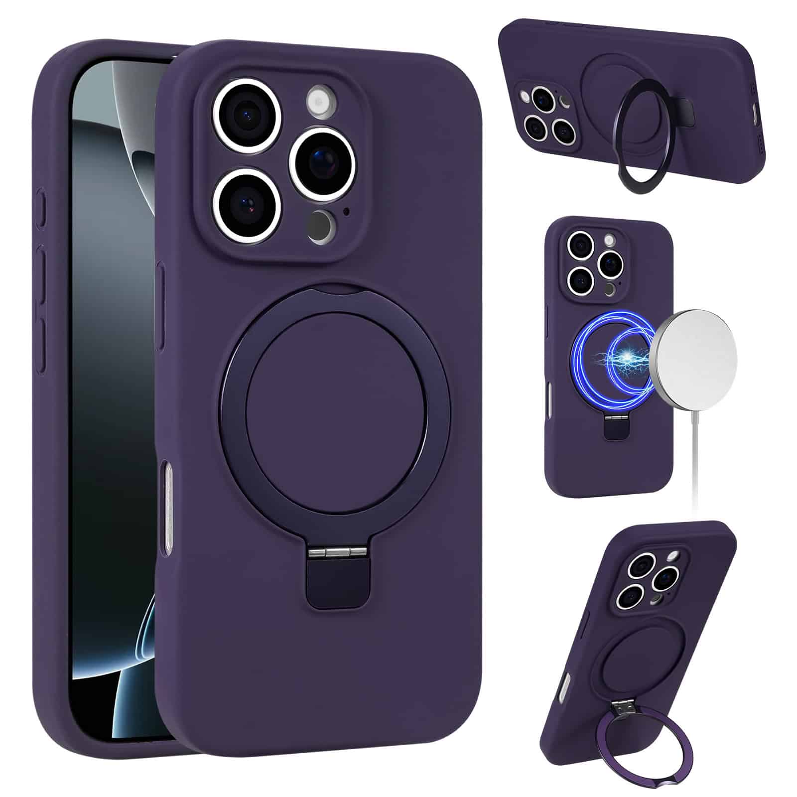 Siliconen hoesje iPhone 16 Pro geschikt voor MagSafe - Paars Main Image