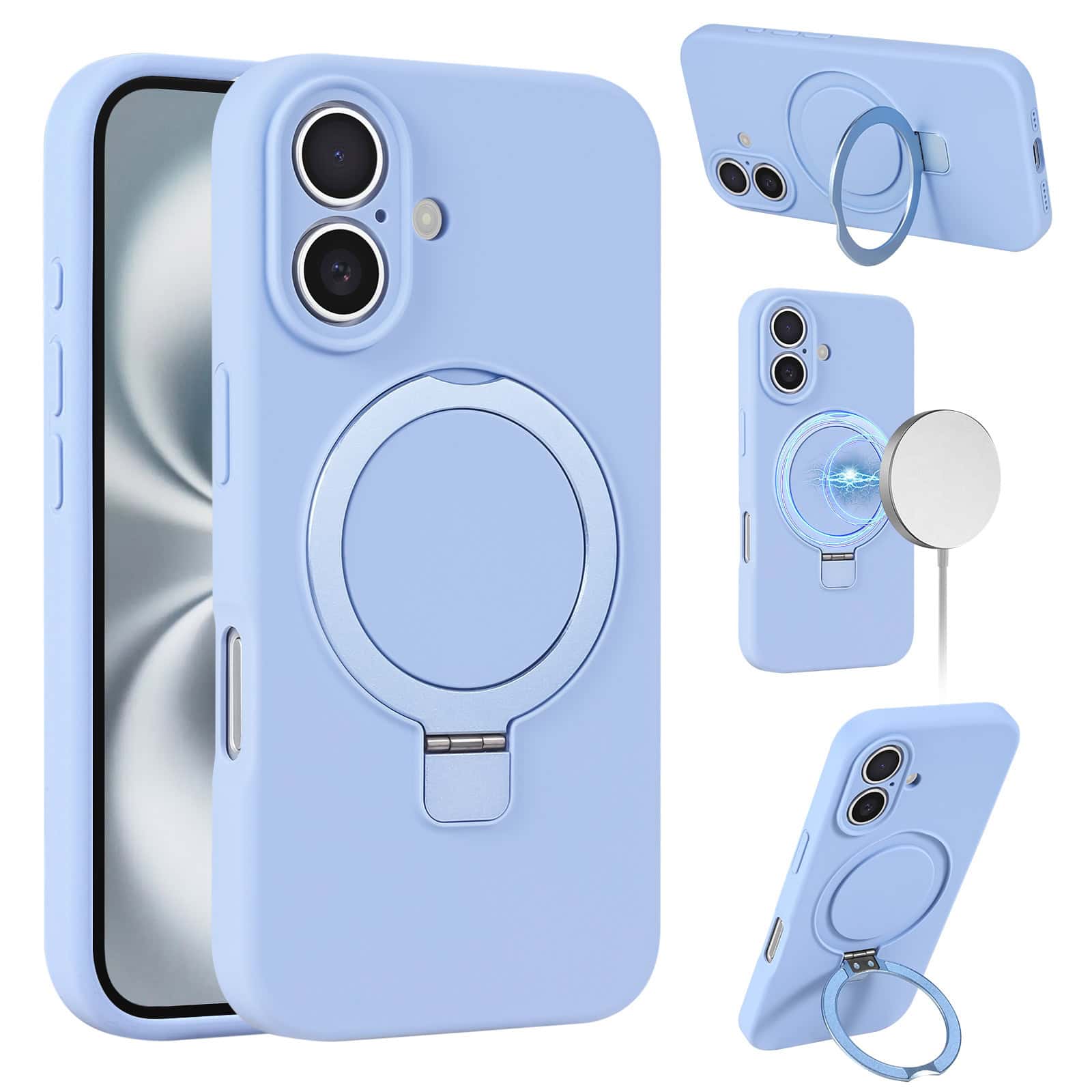 Siliconen hoesje iPhone 16 Plus geschikt voor MagSafe - Blauw Main Image