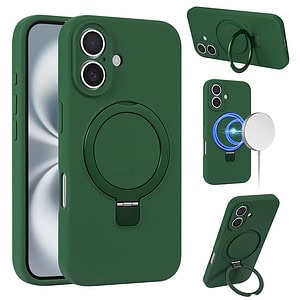 Siliconen hoesje iPhone 16 Plus geschikt voor MagSafe - Groen Main Image