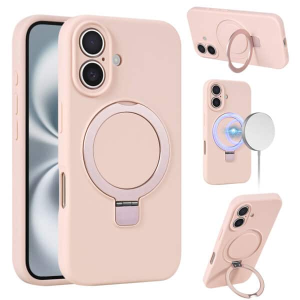 Siliconen hoesje iPhone 16 geschikt voor MagSafe - Roze