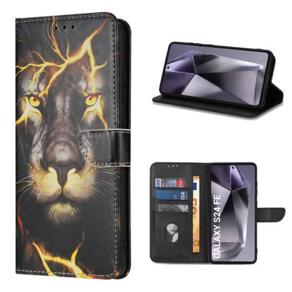 Solidenz bookcase Samsung Galaxy S24 FE - Leeuw