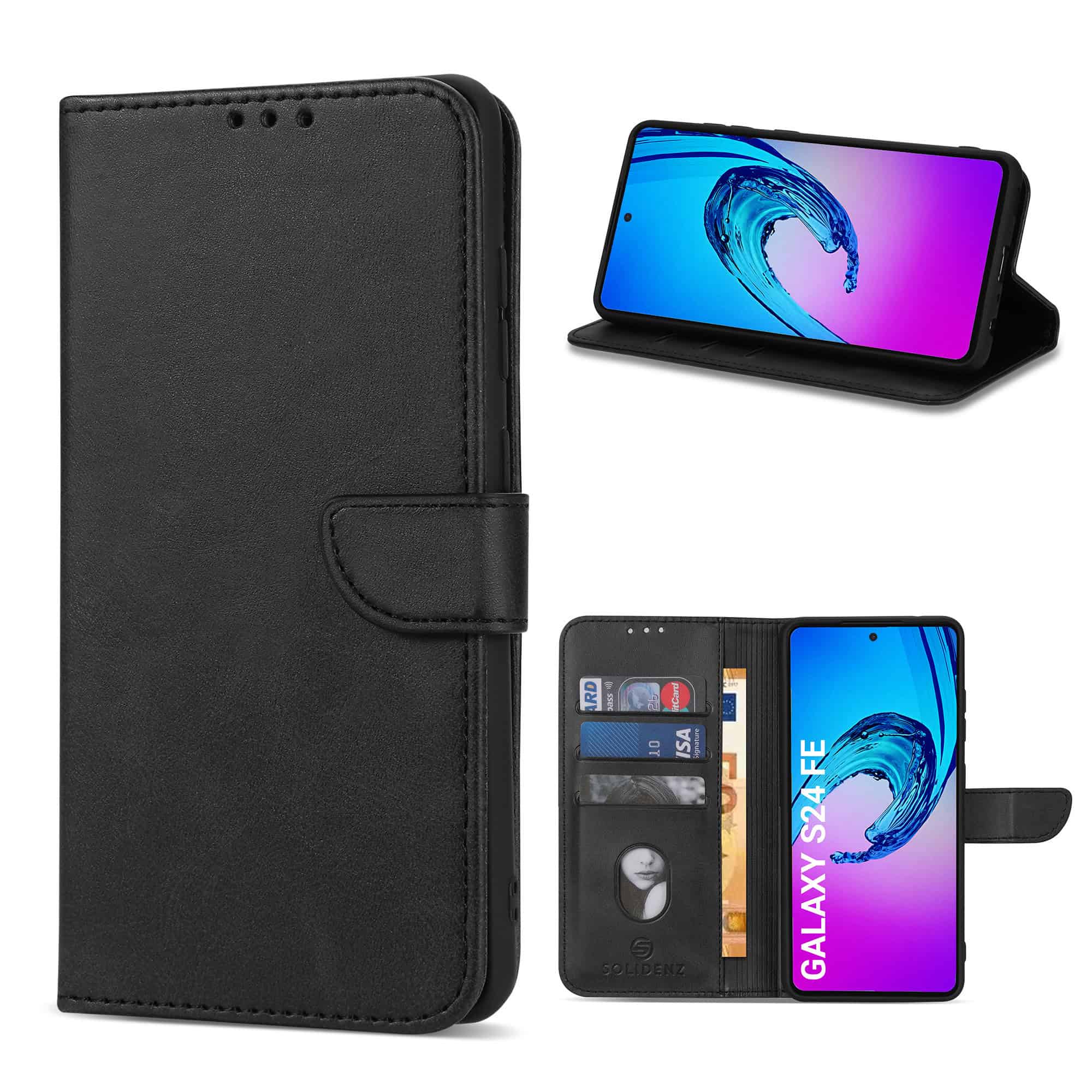 Solidenz bookcase Samsung Galaxy S24 FE - Zwart Main Image