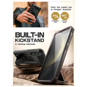 Supcase UB Pro hoesje geschikt voor Samsung Galaxy S25 Plus - Met en zonder screen protector - Zwart - 3