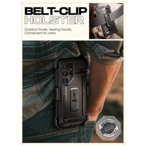 Supcase UB Pro hoesje geschikt voor Samsung Galaxy S25 Ultra - Met en zonder screen protector - Zwart - 6