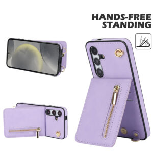 Solidenz Fashion Portemonnee hoesje met koord Samsung Galaxy S24 FE - Violet - 5