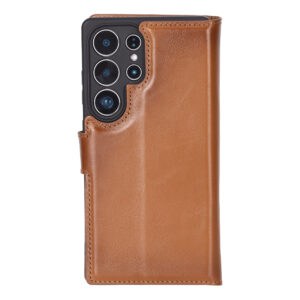 Solidenz Moda Book Samsung Galaxy S25 Ultra echt leren hoesje - Bruin - 1