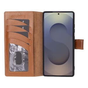 Solidenz Moda Book Samsung Galaxy S25 Ultra echt leren hoesje - Bruin - 2
