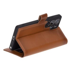 Solidenz Moda Book Samsung Galaxy S25 Ultra echt leren hoesje - Bruin - 3