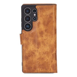 Solidenz Moda Book Samsung Galaxy S25 Ultra echt leren hoesje - Lichtbruin - 1