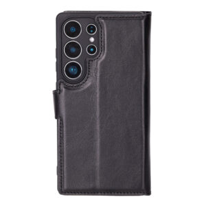 Solidenz Moda Book Samsung Galaxy S25 Ultra echt leren hoesje - Zwart - 1