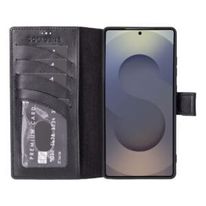 Solidenz Moda Book Samsung Galaxy S25 Ultra echt leren hoesje - Zwart - 2