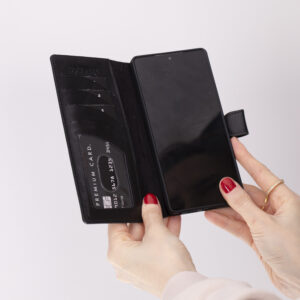 Solidenz Moda Book Samsung Galaxy S25 Ultra echt leren hoesje - Zwart - 4