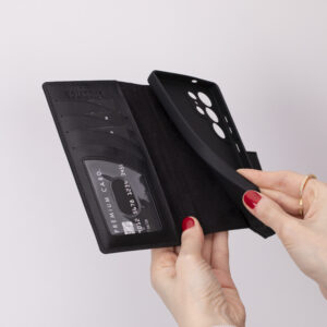 Solidenz Moda Book Samsung Galaxy S25 Ultra echt leren hoesje - Zwart - 5