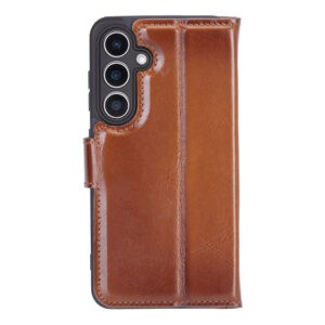 Solidenz Moda Book Samsung Galaxy A56 echt leren hoesje - Bruin - 1