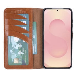 Solidenz Moda Book Samsung Galaxy A56 echt leren hoesje - Bruin - 2