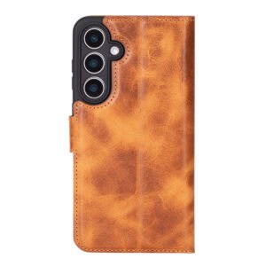 Solidenz Moda Book Samsung Galaxy A56 echt leren hoesje - Lichtbruin - 1