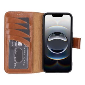 Solidenz Moda Book iPhone 16e echt leren hoesje - Bruin - 2
