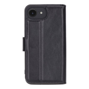 Solidenz Moda Book iPhone 16e echt leren hoesje - Zwart - 1