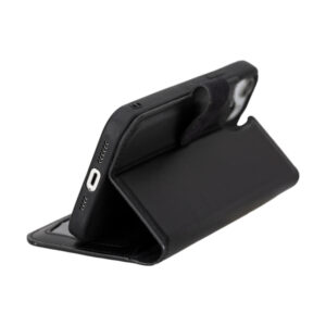 Solidenz Moda Book iPhone 16e echt leren hoesje - Zwart - 3