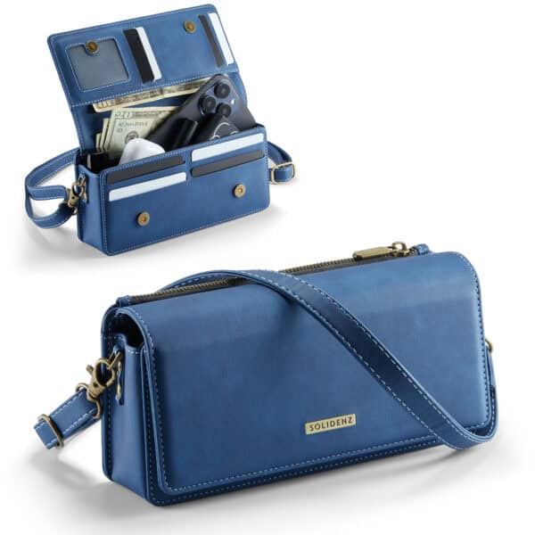 Solidenz Universele Schoudertas voor Telefoon en Portemonnee tot 7.5 inch - Blauw
