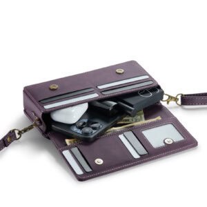 Solidenz Universele Schoudertas voor Telefoon en Portemonnee tot 7.5 inch - Paars - 3