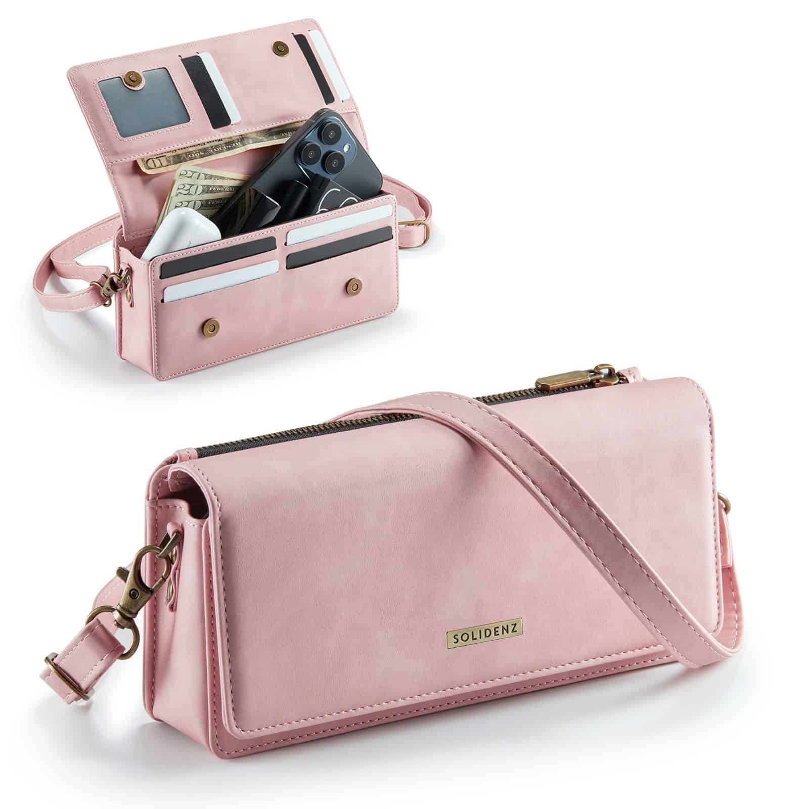 Solidenz Universele Schoudertas voor Telefoon en Portemonnee tot 7.5 inch - Roze Main Image