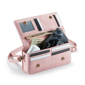 Solidenz Universele Schoudertas voor Telefoon en Portemonnee tot 7.5 inch - Roze - 2