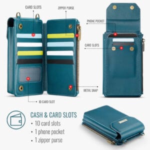 Solidenz Universeel Telefoontasje en portemonnee tot 7.3 inch - Blauw - 10