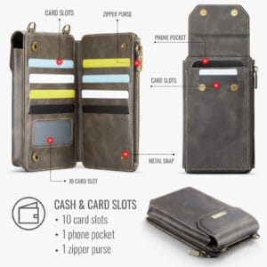 Solidenz Universeel Telefoontasje en portemonnee tot 7.3 inch - Bruin - 9