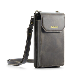 Solidenz Universeel Telefoontasje en portemonnee tot 7.3 inch - Bruin - 1