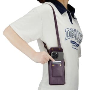 Solidenz Universeel Telefoontasje en portemonnee tot 7.3 inch - Paars - 6