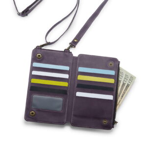 Solidenz Universeel Telefoontasje en portemonnee tot 7.3 inch - Paars - 7