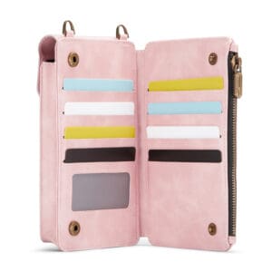 Solidenz Universeel Telefoontasje en portemonnee tot 7.3 inch - Roze - 2