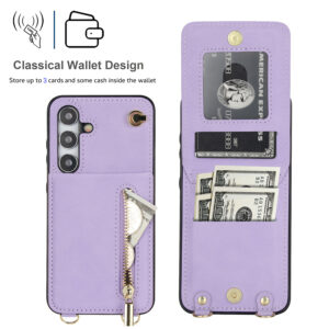 Solidenz Fashion Portemonnee hoesje met koord Samsung Galaxy S25 - Violet - 2