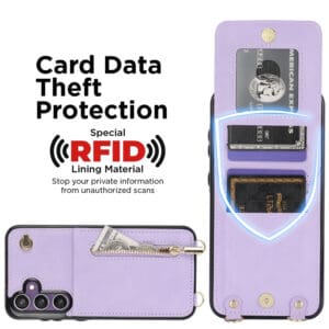 Solidenz Fashion Portemonnee hoesje met koord Samsung Galaxy S24 FE - Violet - 4